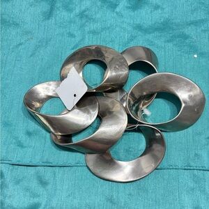 Wedgwood Silver Plate Twist Napkin Rings Set of 6